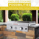 Le Griddle GFE75: 30" Stainless Steel Propane Griddle for Outdoor Grill Home Cooking & Camping