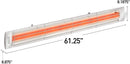 Infratech Stainless Steel 61.25” Dual Element Fixture 6000 Watt, 240 Volt, Black Finish - CD-6024 BL