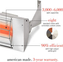 Infratech WD-Series Dual Element Stainless Steel 39" 5000 Watt Electric Outdoor Heaters - WD-5024 SS