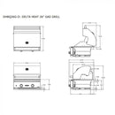 Delta Heat Outdoor Gas Grill 38 Inches, Propane and Natural Gas (Option Available) DHBQ38