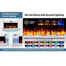 SimpliFire Format 36" Electric Wall Mount Fireplace with 50" Floating Mantel Kit - White (SF-FORMAT36 + SF-FM50-WH)