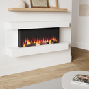 SimpliFire Format 36" Electric Wall Mount Fireplace with 50" Floating Mantel Kit - White (SF-FORMAT36 + SF-FM50-WH)