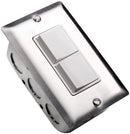 Eurofase Heating Single Duplex Switch with Stainless Steel Wall Plate & Gang Box - 20 Amp Per Pole