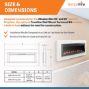 SimpliFire Allusion Slim 50" Recessed or Wall Mount Electric Fireplace (SF-ALLS50)