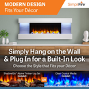 SimpliFire Format 36" Electric Wall Mount Fireplace with 60" Floating Mantel Kit - White (SF-FORMAT36 + SF-FM60-WH)