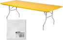 Kwik-Covers Rectangular Plastic Table Covers Bundles with Ohm Commerce Paper Napkins - Indoor or Outdoor Fitted Table Covers (Table NOT Included)