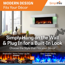SimpliFire Format 36" Electric Wall Mount Fireplace with 50" Floating Mantel Kit - White (SF-FORMAT36 + SF-FM50-WH)