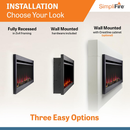SimpliFire Allusion Slim 72" Recessed or Wall Mount Electric Fireplace (SF-ALLS72)
