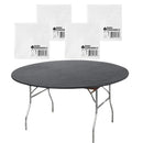 Kwik-Covers Round Plastic Table Covers Bundle of Ohm Commerce Paper Napkins - Indoor or Outdoor Fitted Round Table Covers (Table NOT Included)