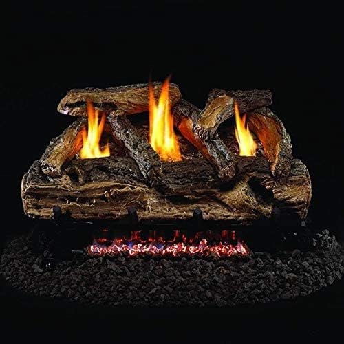Peterson Real Fyre 24-inch Split Oak Log Set With Vent-free Propane G9 Burner - Variable Flame Remote (SKU: S9-24 + G9-20/24/30-15P)