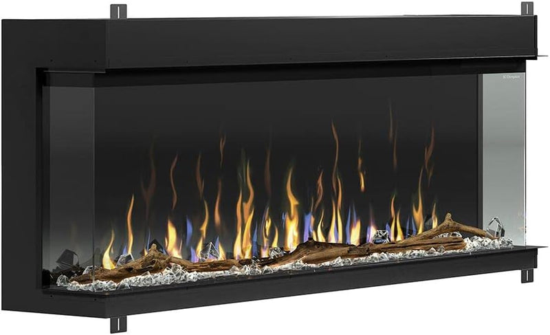Dimplex IgniteXL Bold 60-in Built-in Linear Modern Electric Fireplace with Multiple Display Options, Multi-Colored Flames | with Crystals and Driftwood Logset, Model: XLF6017-XD | SKU: XLF6017-XD