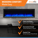 SimpliFire Allusion Platinum 72" Recessed Linear Electric Fireplace (SF-ALLP72-BK)