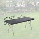 Kwik-Covers Rectangular Plastic Table Covers Bundles with Ohm Commerce Paper Napkins - Indoor or Outdoor Fitted Table Covers (Table NOT Included)