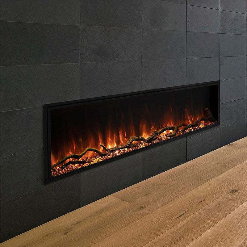 Modern Flame Landscape Series Pro Slim Built-in Electric Fireplace (LPS-8014), 80-Inch