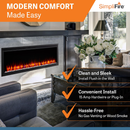 SimpliFire Allusion Platinum 60" Recessed Linear Electric Fireplace (SF-ALLP60-BK)
