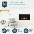 Outdoor Lifestyles DV Linear 36" Direct Vent Fireplace with IntelliFire - Natural Gas (DVLINEAR36)