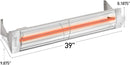 Infratech W-2524 SS Stainless Steel 39” Single Element Fixture 2500 Watt, 240 Volt, Stainless Steel