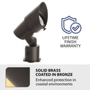 WAC Lighting LED 12V Medium Accent Light, Adjustable Beam, 2700K, Bronze on Solid Brass (5011-27BBR)