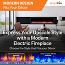 SimpliFire Allusion Platinum 72" Recessed Linear Electric Fireplace (SF-ALLP72-BK)
