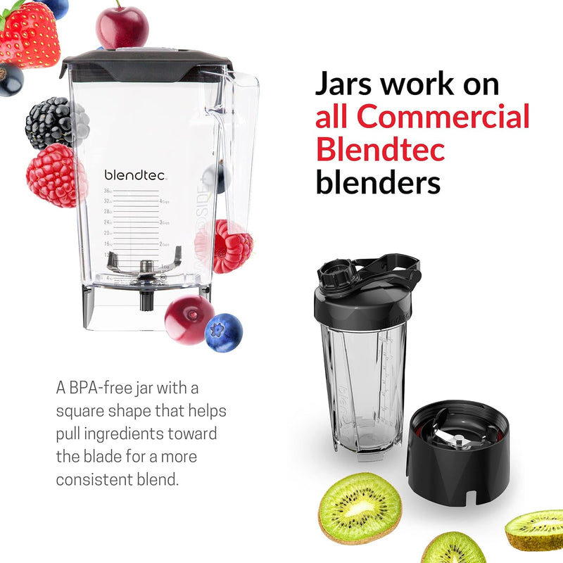 Blendtec Connoisseur 825 Black Food Blender with Sound Enclosure and 2 WildSide+ Jars, 42 Preprogrammed Cycles, 2750 mL Capacity - SKU C825C11Q-B1GB1D