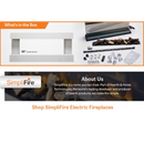 SimpliFire Format 36" Electric Wall Mount Fireplace with 60" Floating Mantel Kit - White (SF-FORMAT36 + SF-FM60-WH)