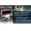 SimpliFire Allusion Platinum 72" Recessed Linear Electric Fireplace (SF-ALLP72-BK)