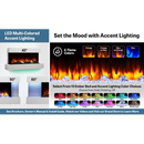 SimpliFire Format 36" Electric Wall Mount Fireplace with 43" Floating Mantel Kit - White (SF-FORMAT36 + SF-FM43-WH)