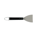 Le Griddle Angled Scraper - Stainless Steel Blade with Black Plastic Handle and Hanging Storage Hook, 4 Inch Wide Blade | LGAS