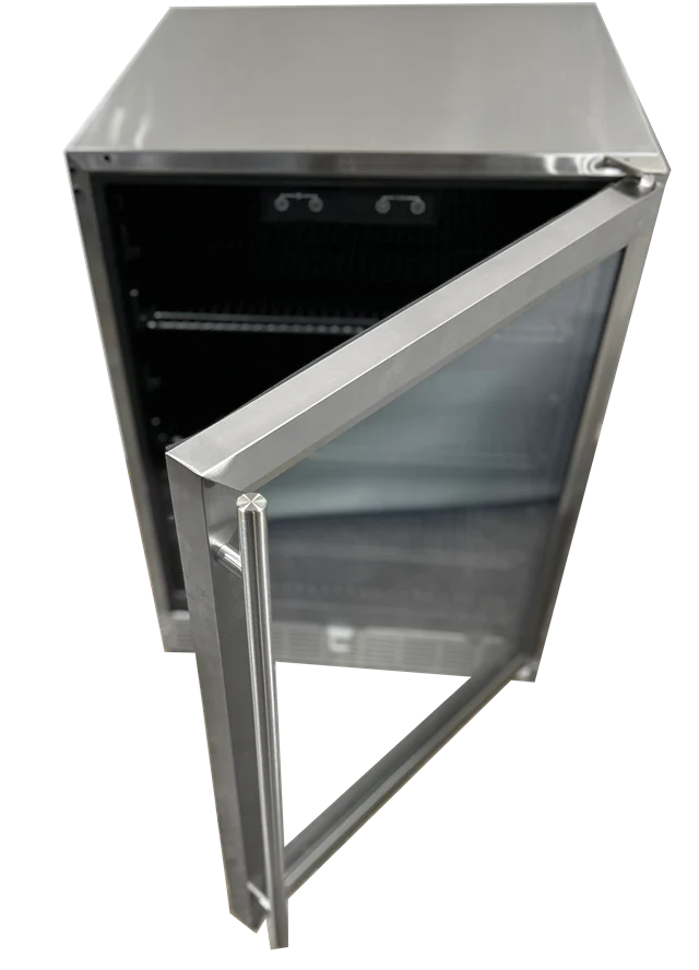 ARG Outdoor Refrigerator - REFR2B Glass Front UL Rated Stainless Steel Body