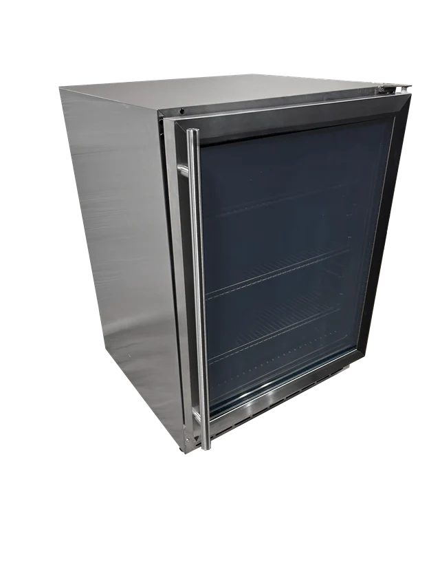 ARG Outdoor Refrigerator - REFR2B Glass Front UL Rated Stainless Steel Body