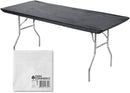 Kwik-Covers Rectangular Plastic Table Covers Bundles with Ohm Commerce Paper Napkins - Indoor or Outdoor Fitted Table Covers (Table NOT Included)