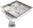 HPC - HPC Fire Push Button Flame Sensing Gas Fire Pit Kit (TOR-FPPK18-SQBL-FLEX-NG), 18x18 Pan, 12" Torpedo Burner, Natural Gas - TOR-FPPK18-SQBL-FLEX-NG