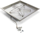 HPC - HPC Fire Match Light Gas Fire Pit Kit (TOR-MLFPK24SQBL-FLEX-NG), 24x24 Pan, 18" Torpedo Burner, Natural Gas - TOR-MLFPK24SQBL-FLEX-NG