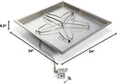 HPC - HPC Fire Match Light Gas Fire Pit Kit (TOR-MLFPK24SQBL-FLEX-NG), 24x24 Pan, 18" Torpedo Burner, Natural Gas - TOR-MLFPK24SQBL-FLEX-NG