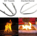 HPC - HPC Fire Match Light Gas Fire Pit Kit (TOR-PENTA14MLFPK-FLEX-LP), 14" Pan, 12" Torpedo Burner, Propane for Bulk Tank - TOR-PENTA14MLFPK-FLEX-LP