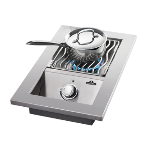 Napoleon Built-In 500 Series Inline Single Range Drop-In Burner With Stainless Steel Cover, Propane, Stainless Steel, 10-Inch Drop-In Burner - BI10RTPSS