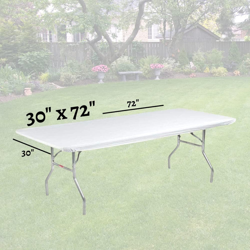 Kwik Covers 5 Pack of Fitted Table Covers & Napkin Bundle - Plastic Rectangular Table Covers For 6' Foot or 72" Inch Table - Indoor or Outdoor Table Cover (Table NOT Included)