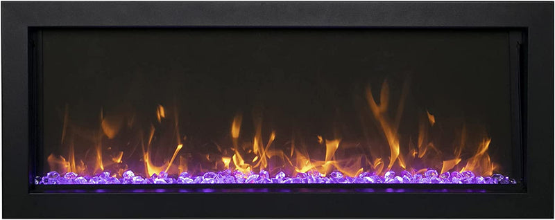 Amantii BI-40-XTRASLIM Panorama 40-Inch Extra Slim Built-in Electric Fireplace, Black Steel