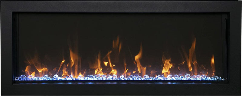 Amantii BI-60-XTRASLIM 60-Inch Slim Built-in Electric Fireplace with Remote, Black Steel