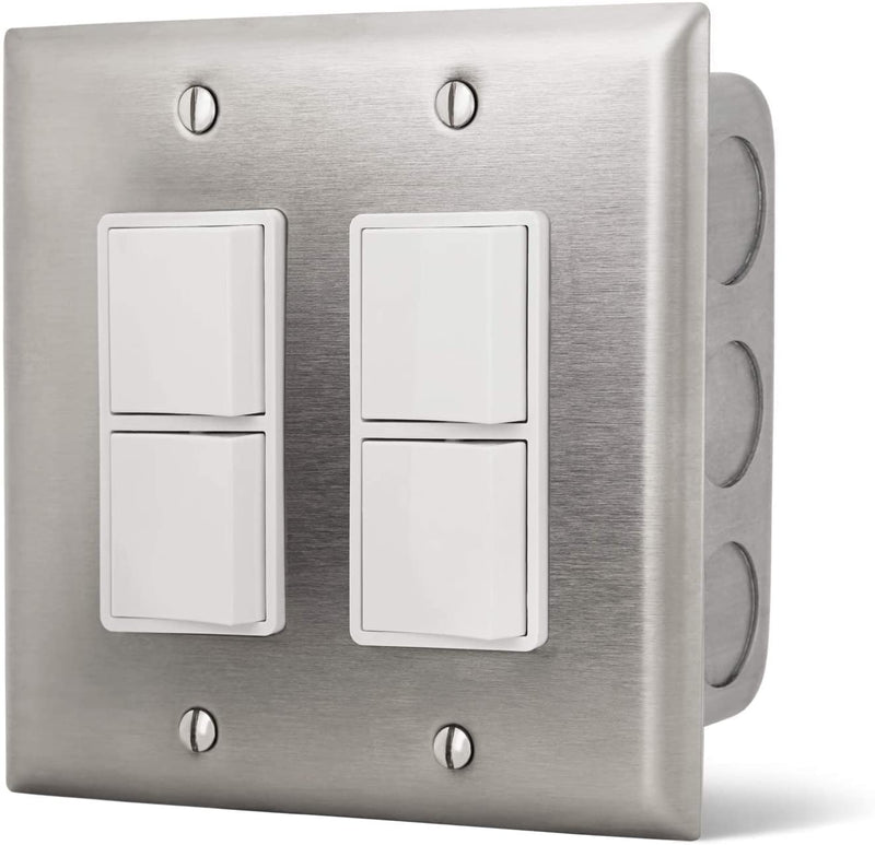 Infratech Dual Duplex Stack Switch, In-Wall Control for Indoor Use - 14-4305
