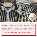 Four Oxen BBQ Bristle Free Grill Brush and Scraper  – 16.5” Stainless Steel Brush