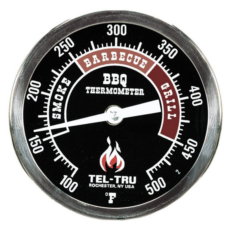 Four Oxen BBQ Grill Thermometer, 3-inch Aluminum Zoned Dial, 4-inch St