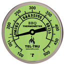 Tel-Tru BQ300 Barbecue Thermometer, 3 inch Glow dial with Zones, 2.5 inch stem, 100/500 Degrees F